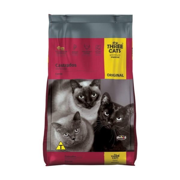 Ração Gatos Three Cats Premium Original Castrados