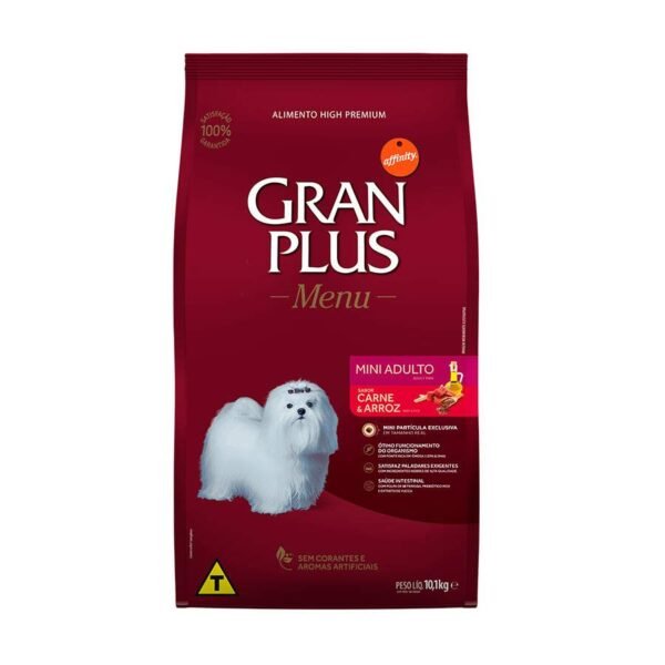 Ração GranPlus Menu Cão Adulto Raças Pequenas Carne e Arroz
