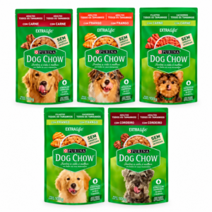 Ração Úmida Sachê Dog Chow Cão Todos os Tamanhos Sabores 100g