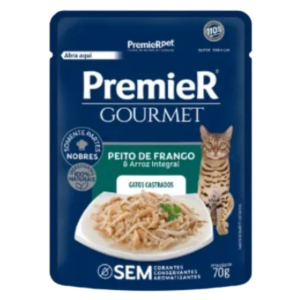 Ração Úmida Premier Gourmet Gato Castrado Peito de Frango 70g