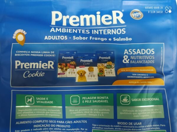 Ração Cão Premier Ambientes Internos Adulto Raças Pequenas Frango e Salmão - Image 5