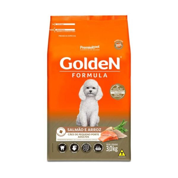 Ração Cão Golden Adulto Raças Pequenas Salmão e Arroz