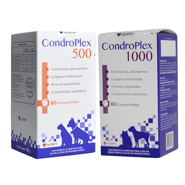 Suplemento Alimentar CondroPlex 500 e 1000 Cães e Gatos - 60 Comprimidos