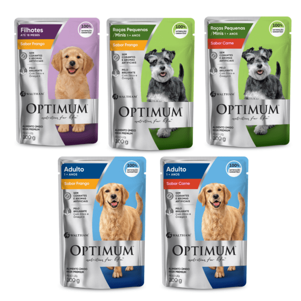 Ração Úmida Sachê Optimum Cão Sabores 100g