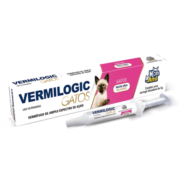 Vermífugo Vermilogic Pasta Gatos Seringa 5g - Imagem 2