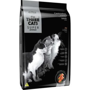 Ração Three Cats Super Premium Gatos Castrados Salmão