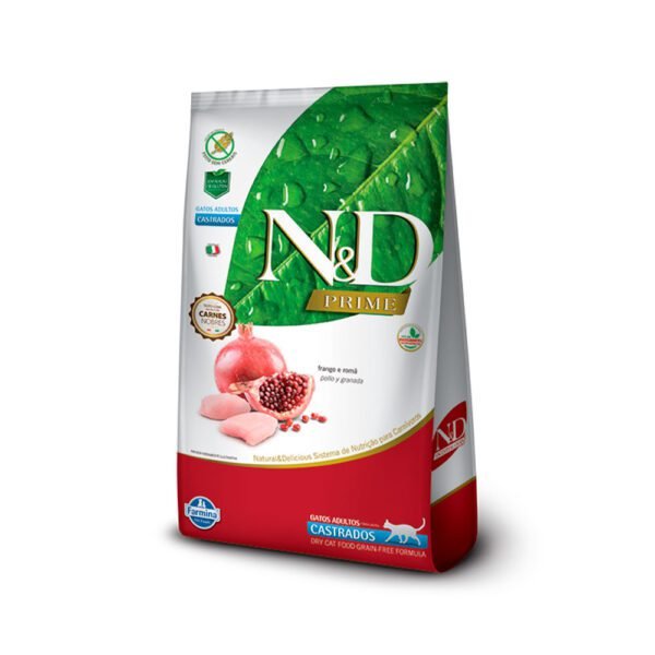 Ração N&D Prime para Gatos Castrados Sabor Frango e Romã 7,5kg