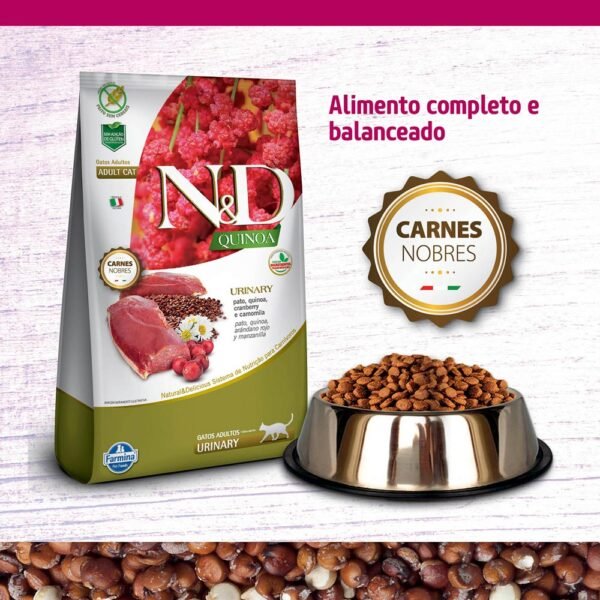Ração Quinoa Urinary N&D para Gatos Adultos sabor Pato 7,5kg - Imagem 5