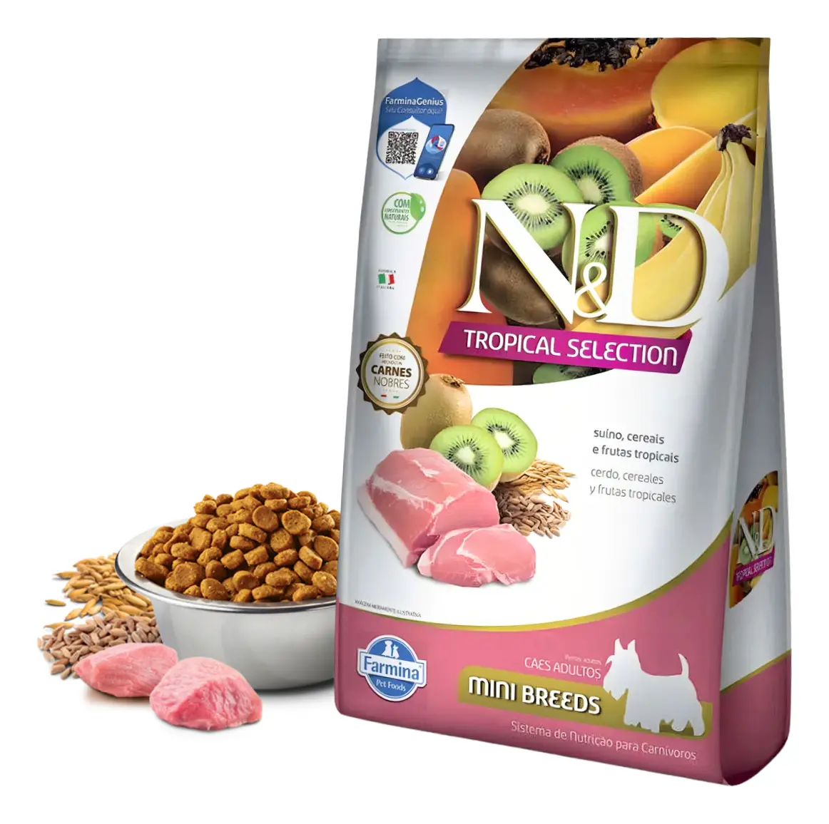 Ração N&D Tropical Selection Cães Adultos Mini Suíno e Cereais 2 kg - Imagem 3