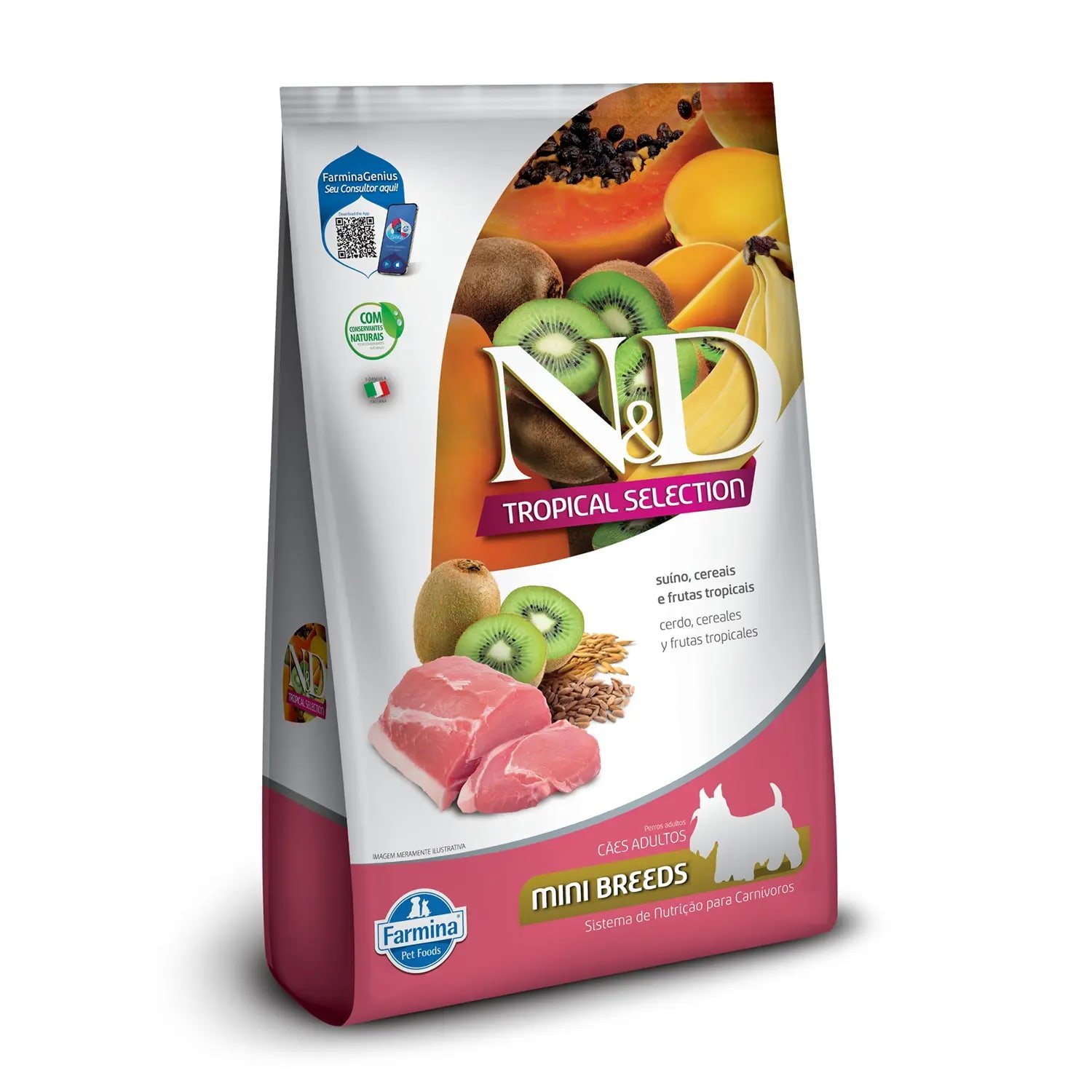 Ração N&D Tropical Selection Cães Adultos Mini Suíno e Cereais 2 kg - Imagem 2
