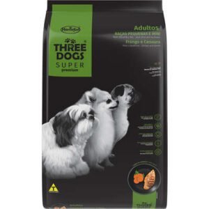 Ração Three Dogs Super Premium Frango e Cenoura para Cães Adultos Raças Pequenas 15kg