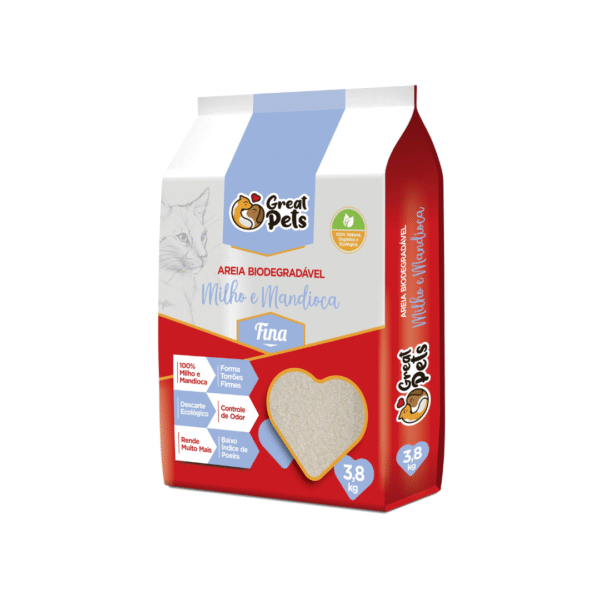 Great Pets Areia Higiênica Biodegradável Milho E Mandioca Fina