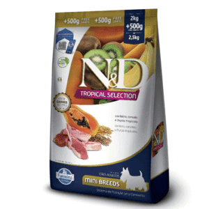 Ração N&D Tropical Selection Cães Adultos Mini Cordeiro 2 kg + 500g Grátis