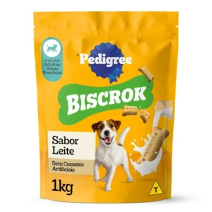 Biscoito Pedigree Biscrok para Cão Adulto Raças Pequenas Leite