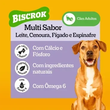 Biscoito Pedigree Biscrok para Cão Adulto Multi 500g - Imagem 4