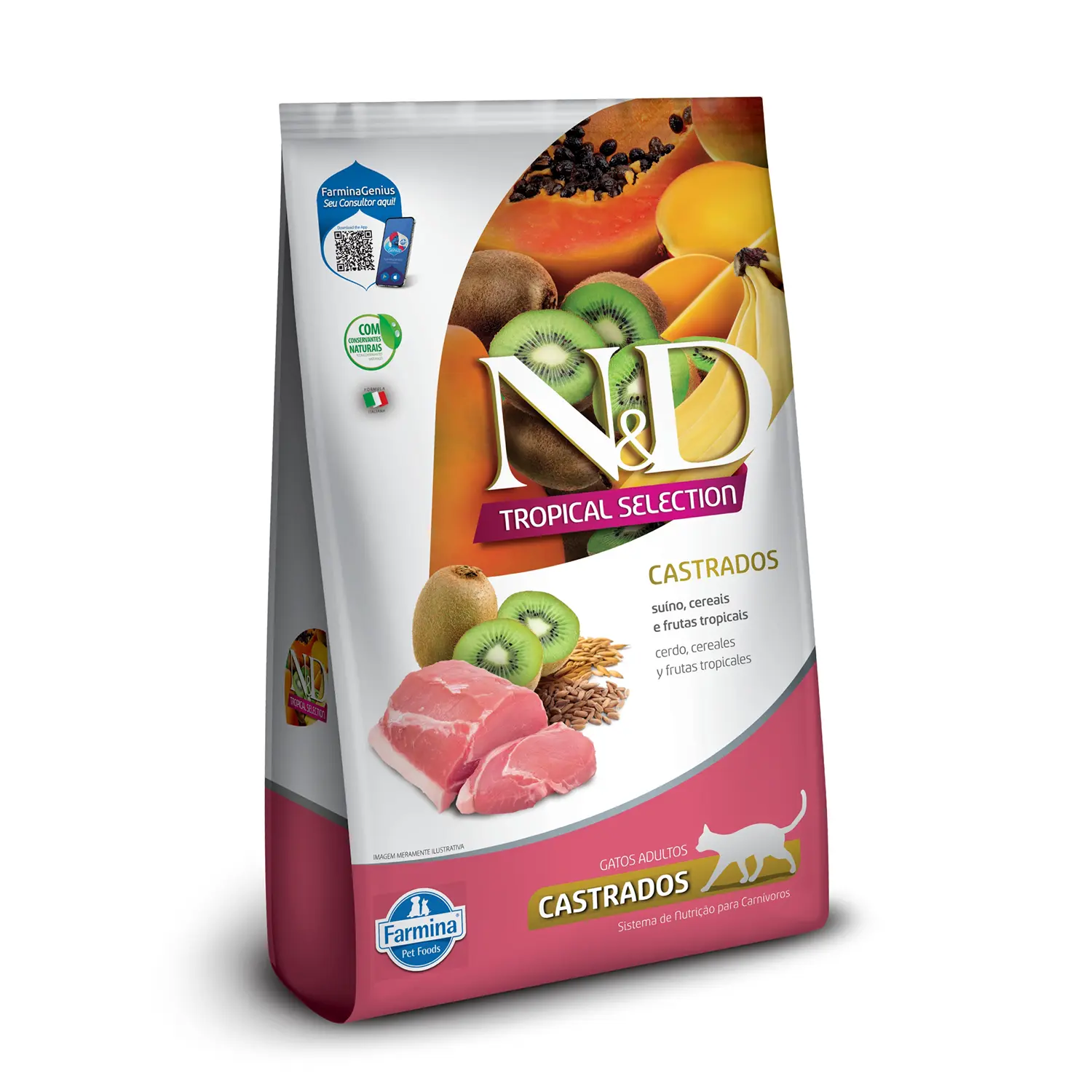 Ração N&D Tropical Selection Gatos Castrados Suíno