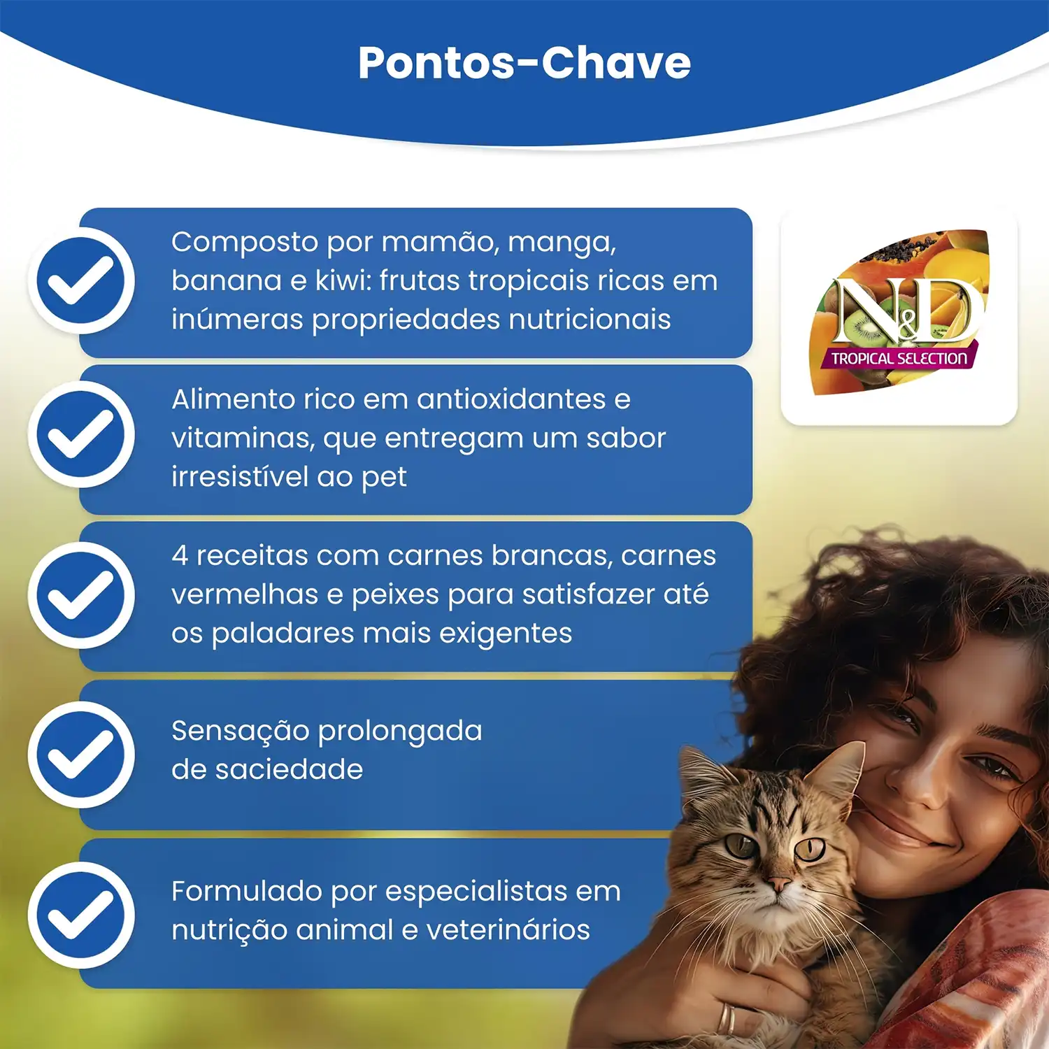 Ração N&D Tropical Selection Gatos Castrados Suíno - Imagem 7