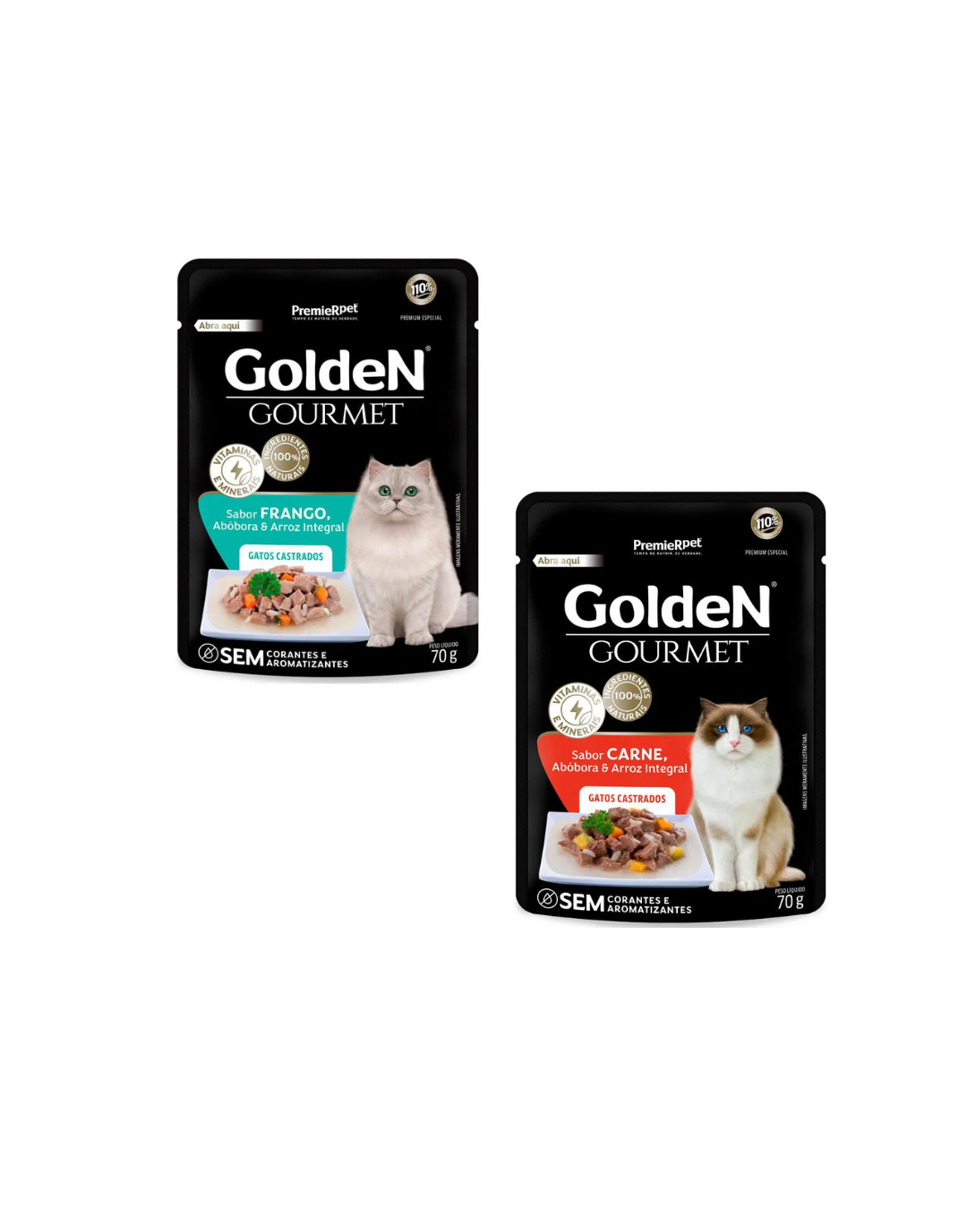 Ração Úmida Sachê Golden Gourmet Gatos Castrados 70g