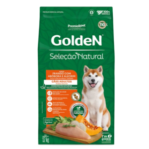Ração Golden Seleção Natural Cão Adulto Raças Grandes Frango, Abóbora e Alecrim - 12kg