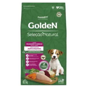 Ração Golden Seleção Natural Cães Filhotes Raças Pequenas Frango e Arroz- 10kg
