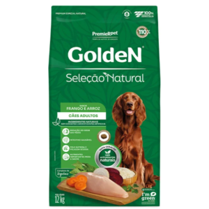 Ração Golden Seleção Natural Cão Adulto Raças Grandes Frango e Arroz - 12kg