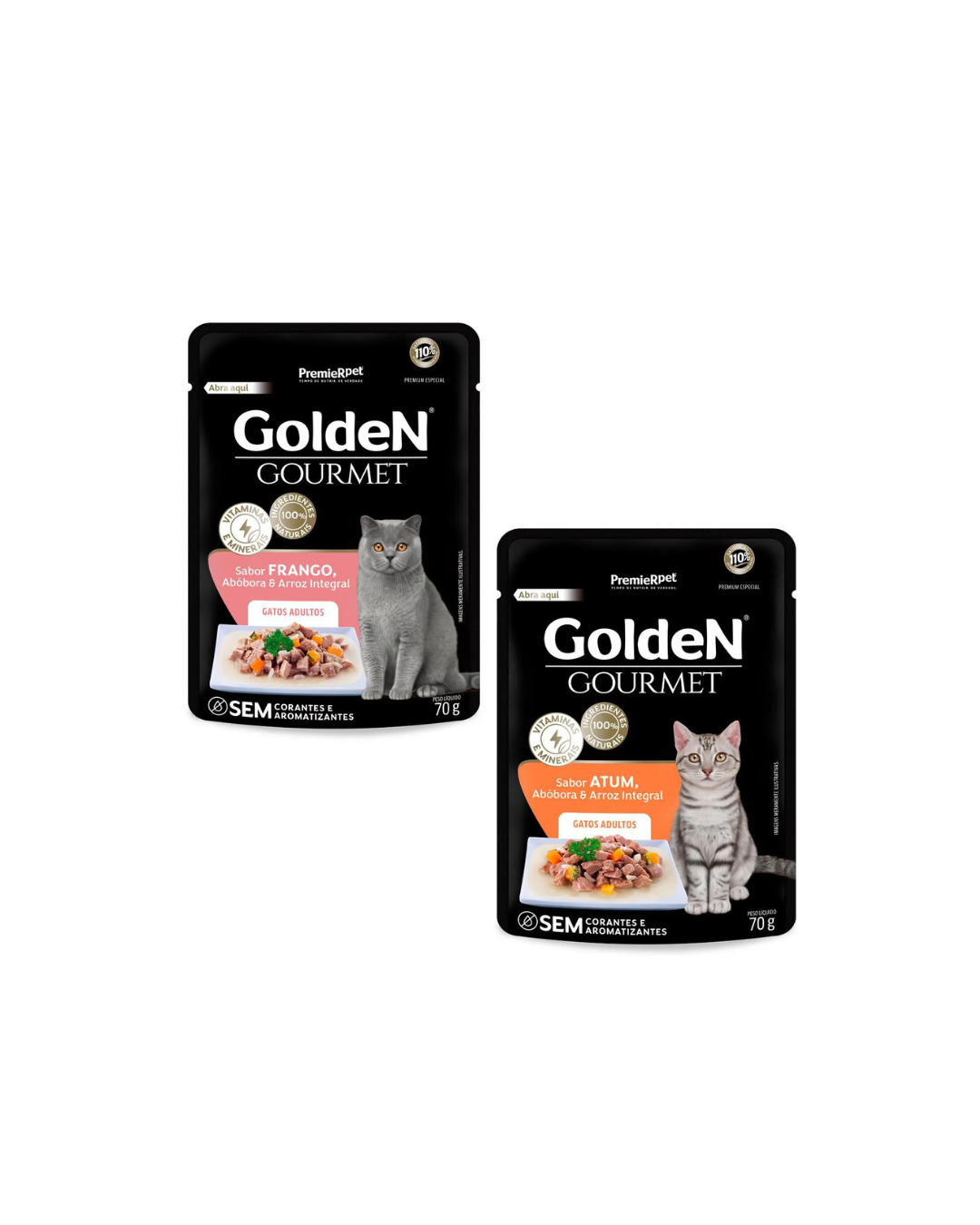 Ração Úmida Sachê Golden Gourmet Gatos Adultos 70g