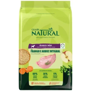 Ração Guabi Natural Cão Adulto Raças Médias Frango e Arroz Integral - 12kg