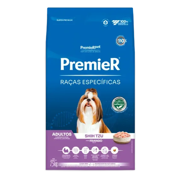 Ração Premier Cão Shih Tzu Adulto Frango 7,5kg