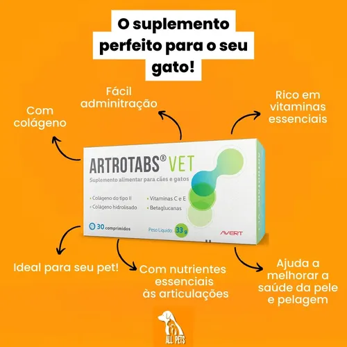 Artrotabs - Suplemento Alimentar para Cães e Gatos - 30 comprimidos - Imagem 2