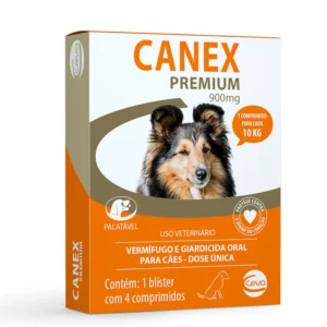 Vermífugo Canex Premium 900mg para Cães - Caixa c/4 comprimidos
