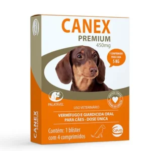 Vermífugo Canex Premium 450mg para Cães - Caixa c/4 comprimidos