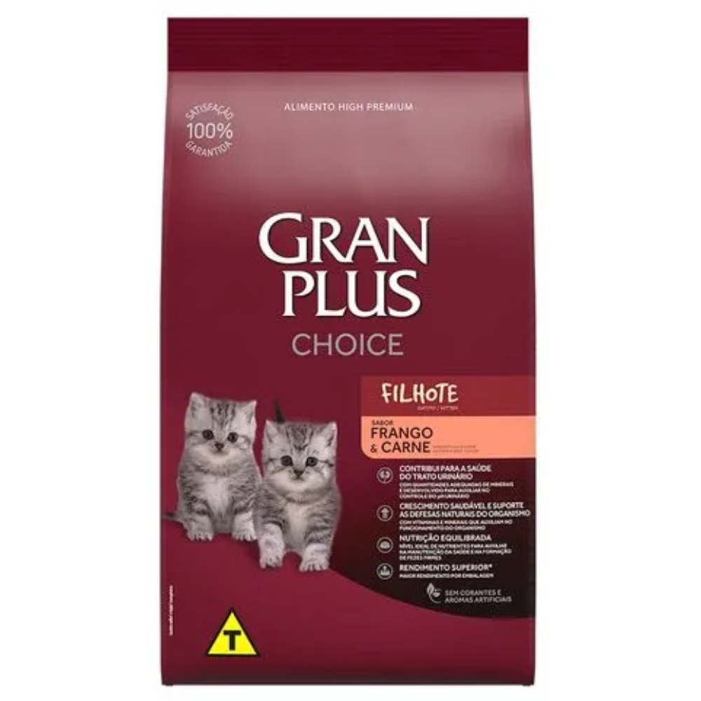 Ração GranPlus Choice Gatos Filhotes Frango e Carne