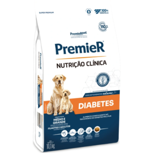 Ração Premier Nutrição Clínica Diabetes Cão Adulto Raças Médias e Grandes 10kg