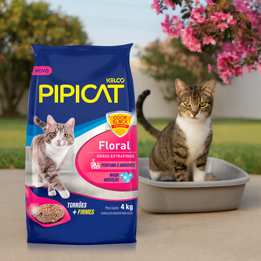 Areia para Gatos Pipicat Floral - 4kg - Imagem 4