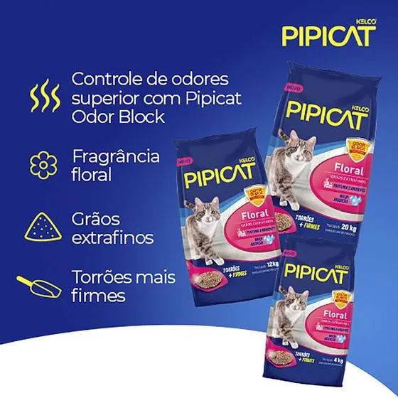 Areia para Gatos Pipicat Floral - 4kg - Imagem 2
