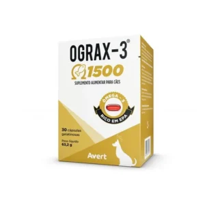 Ograx 3 - 1500mg para Cães e Gatos - 30 cápsulas