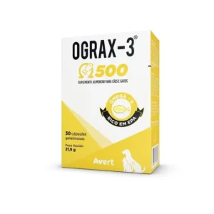 Ograx 3 - 500mg para Cães e Gatos - 30 cápsulas