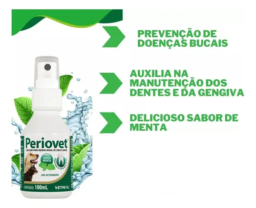 Spray Periovet Antiséptico para Cães e Gatos - Menta 300ml - Imagem 2