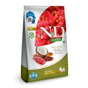 Ração N&D Quinoa Pele e Pelo Cães Adultos Raças Pequenas Pato, Coco e Cúrcuma 2,5 kg