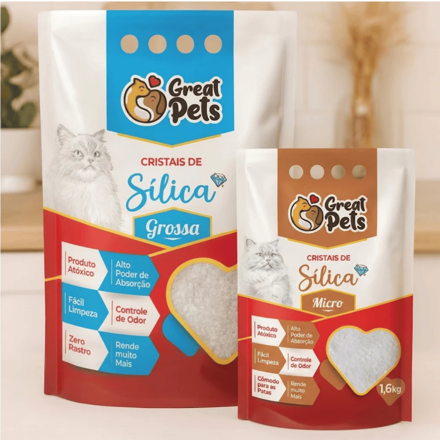 Great Pets Cristais de Sílica Natural para Gatos - 1,6kg
