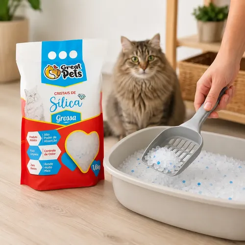 Great Pets Cristais de Sílica Natural para Gatos - 1,6kg - Imagem 3